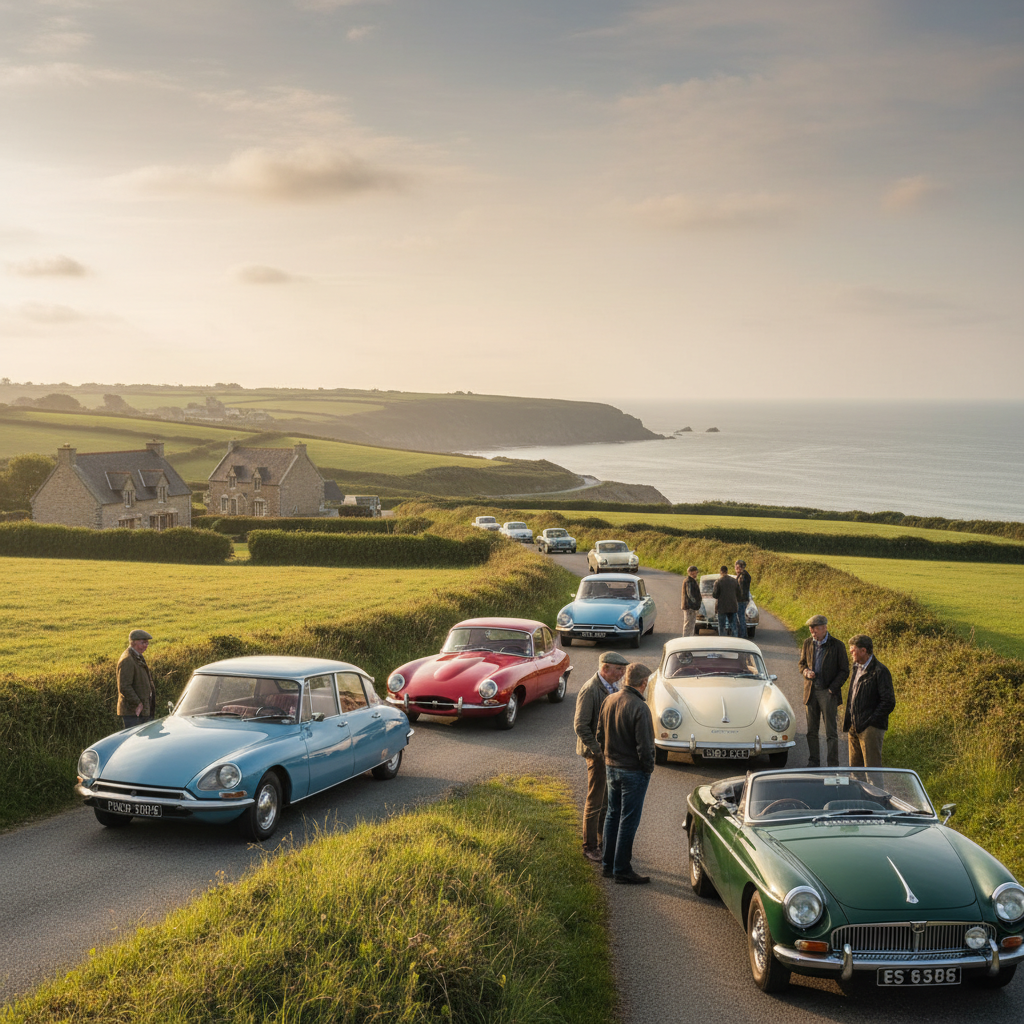 rejoignez les passionnés de voitures anciennes en morbihan ce dimanche pour une balade pittoresque suivie d'un repas convivial, une journée dédiée aux amateurs d'automobiles vintage.