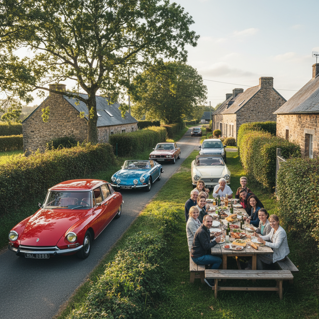 rejoignez les passionnés de voitures anciennes en morbihan pour une balade dominicale suivie d'un repas convivial. une journée idéale pour partager votre passion et découvrir de magnifiques véhicules d'époque.