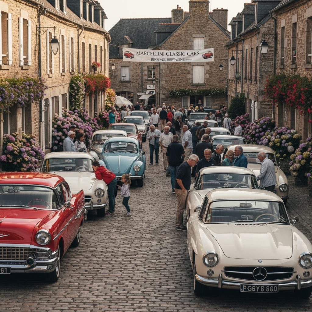 participez à marcellini classic cars ce week-end à broons : le grand événement breton pour tous les passionnés de voitures anciennes. expositions, rencontres et animations dédiées aux amateurs de véhicules de collection.
