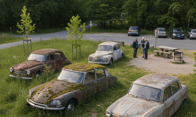découvrez le mystère qui entoure quatre voitures de collection abandonnées sur l’aire de marssac-sur-tarn, attirant la curiosité des passants et des passionnés d’automobile.