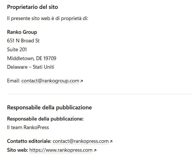 Website ownership and publication contact information.
